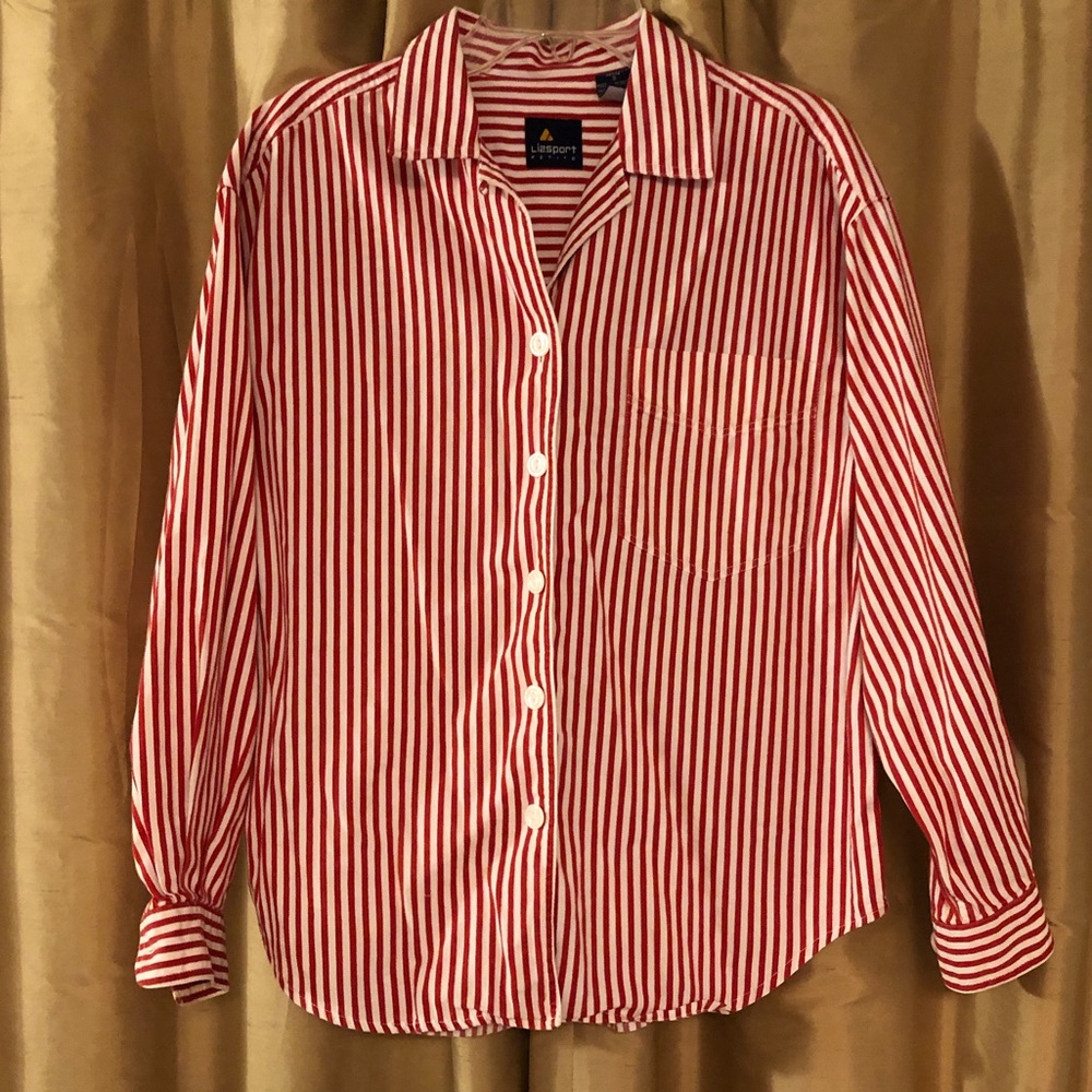 Lizsport striped button up petite small